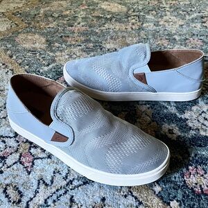 OluKai Pehuea Mesh Slip On Sneakers Blue Grey Sz 10